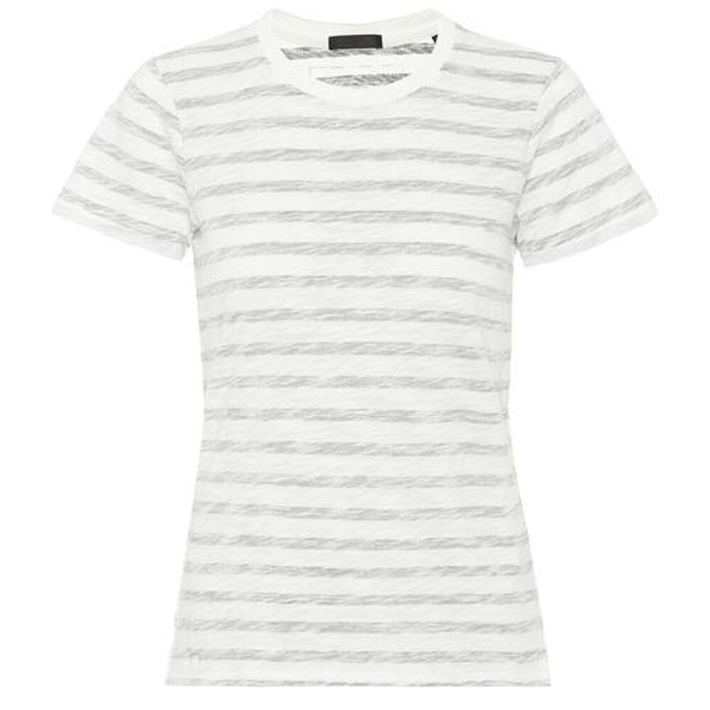 Atm Anthony 'Thomas Melillo' White  Striped Cotton T-Shirt Size S